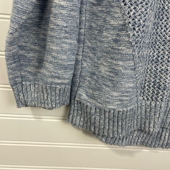 Lane Bryant Blue Marled Open Knit Front Drop Shoulder Scoop Neck Sweater 14/16 W - Picture 3 of 8